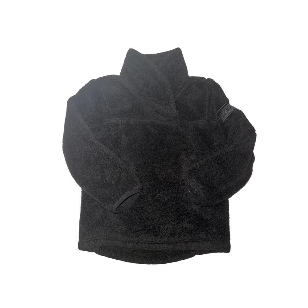 The North Face Girls XXS Black Sherpa Fleece Pullover Shawl Collar Jacket